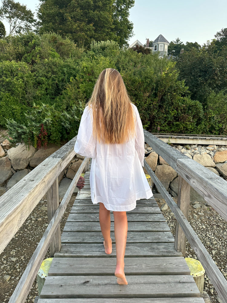 Lightweight Cotton Summer Puff Sleeve Dress