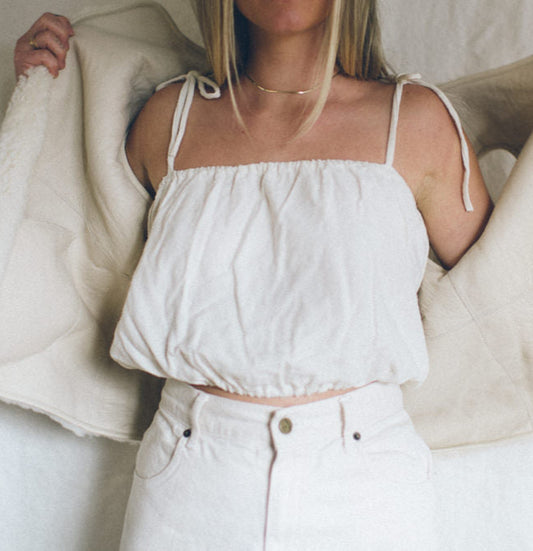 Raw Silk French Top
