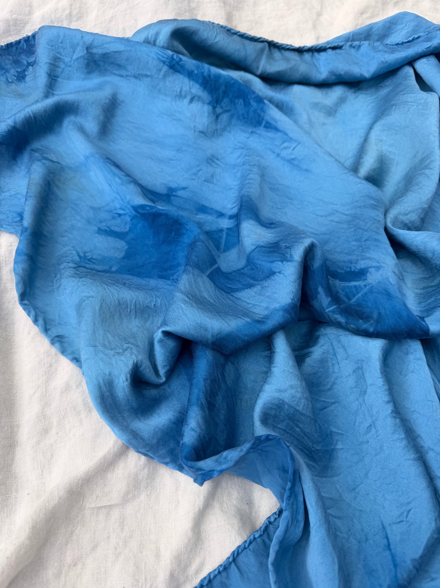 Indigo Cloud Silk Scarf