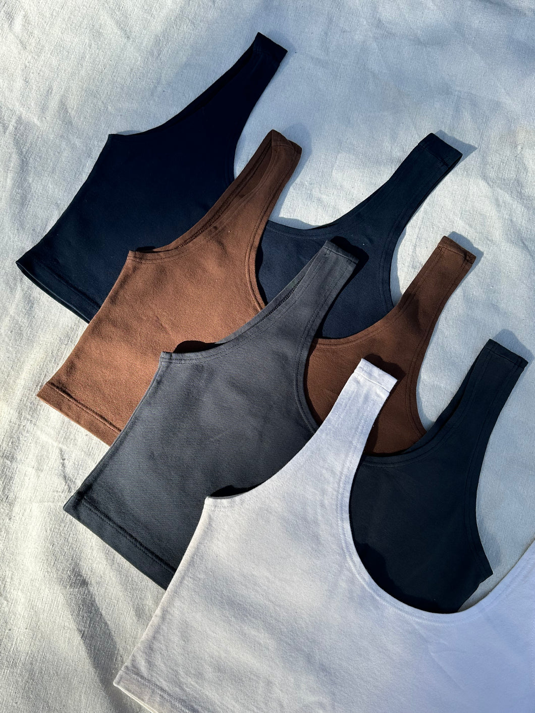 Stretchy Organic Cotton Cropped Bralette/Tank