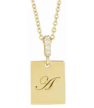 Load image into Gallery viewer, Custom Solid 14 Karat Gold Engraved Heart on Chain
