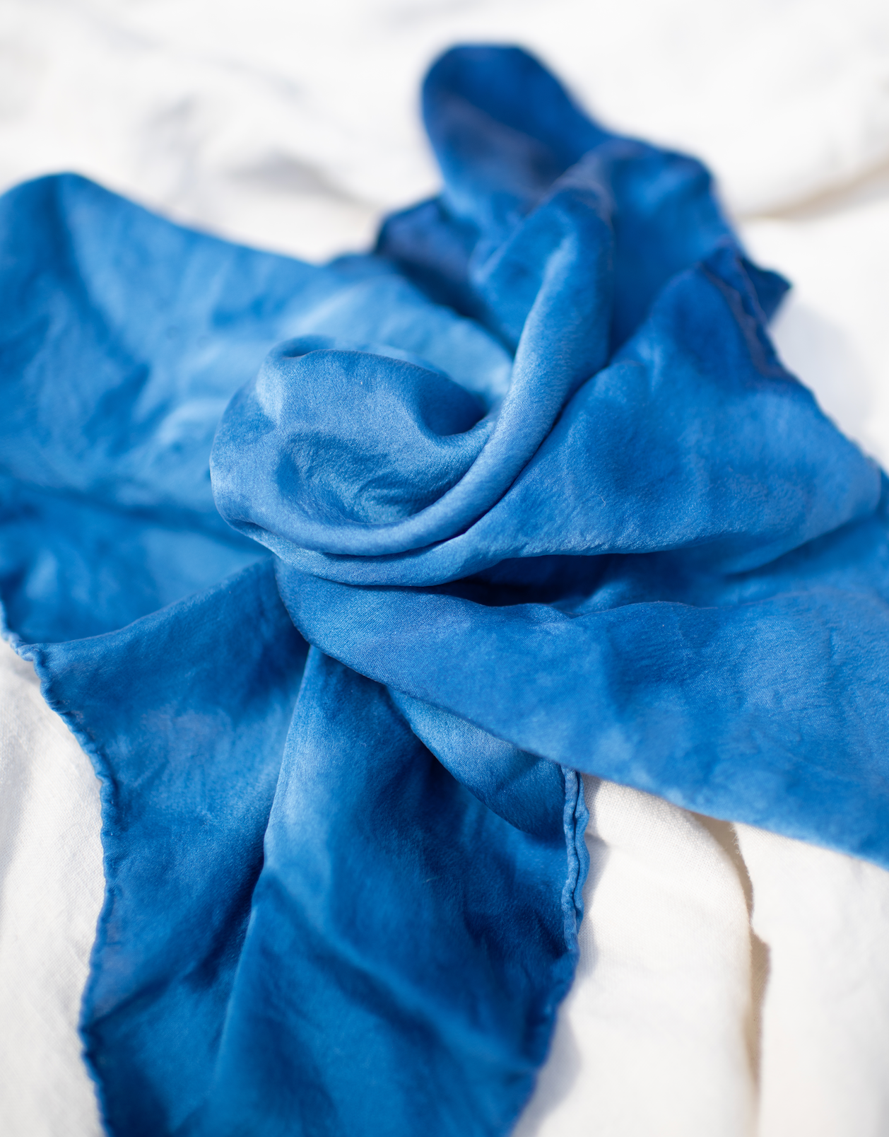 Indigo Cloud Silk Scarf