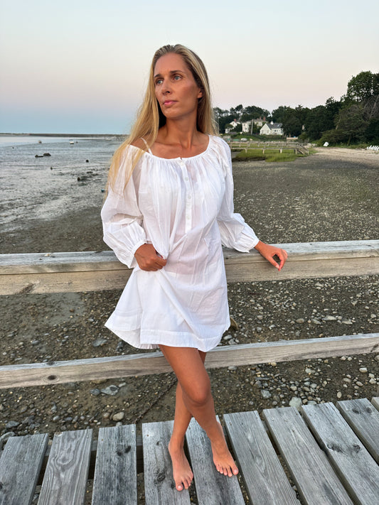 Lightweight Cotton Summer Puff Sleeve Dress