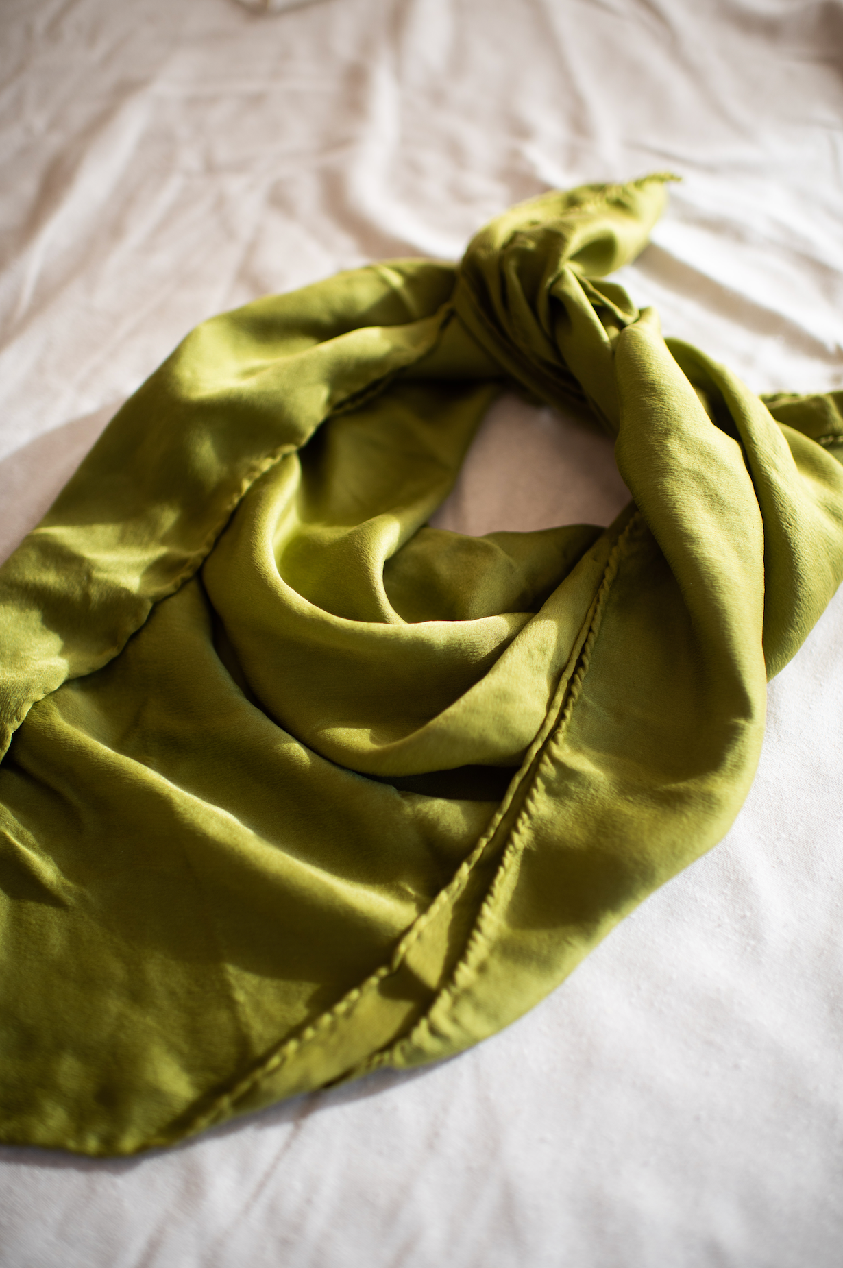 Mossy Bright Green Silk Scarf