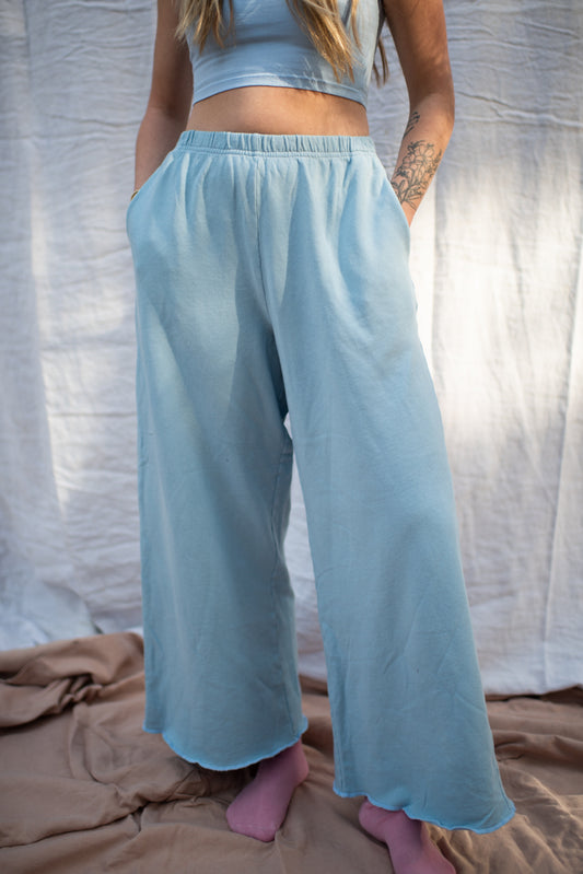 Cozy Wide Leg Sweats (Dark Cobalt Blue)