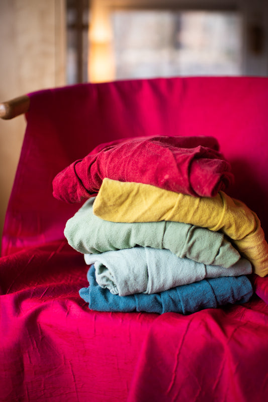 Dyed Raw Silk Puff Tops