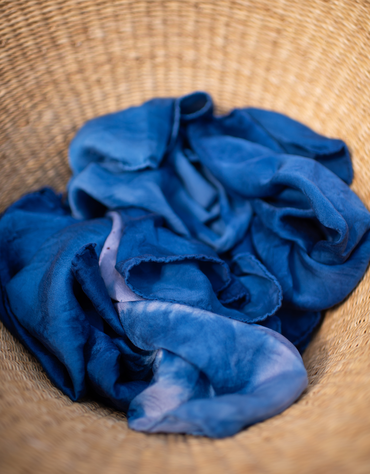 Indigo Cloud Silk Scarf