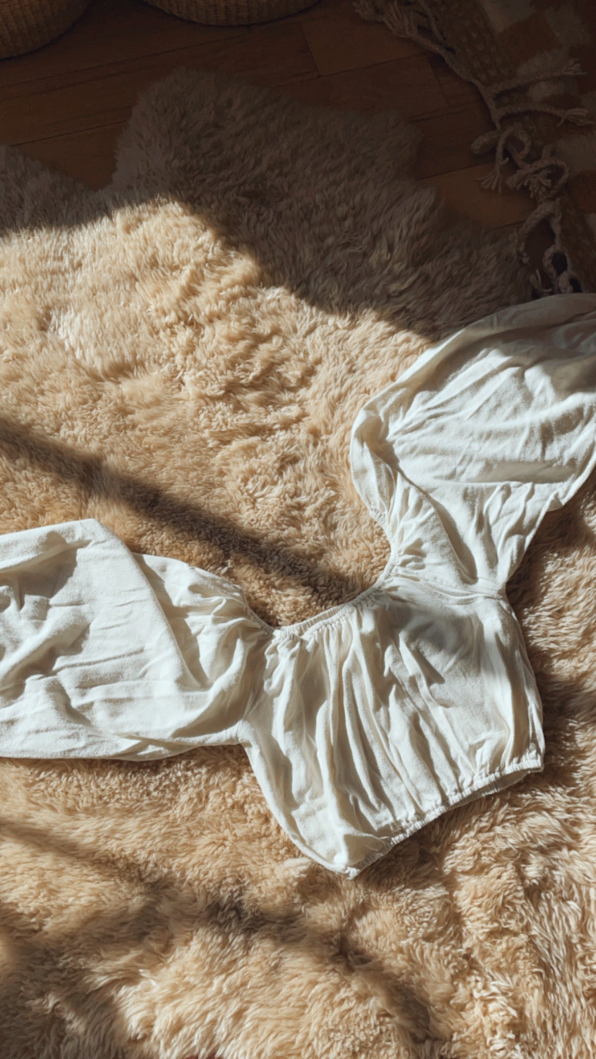 Raw Silk Long Sleeve Puff Top
