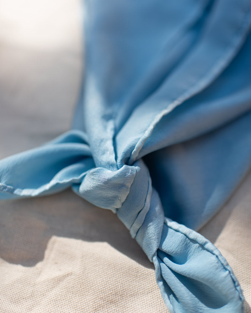 Pale Blue Indigo Silk Scarf