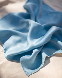 Pale Blue Indigo Silk Scarf